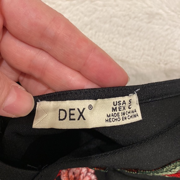 Dex Black Dress with Floral Embroidered Detail | Size Small - Picture 4 of 9